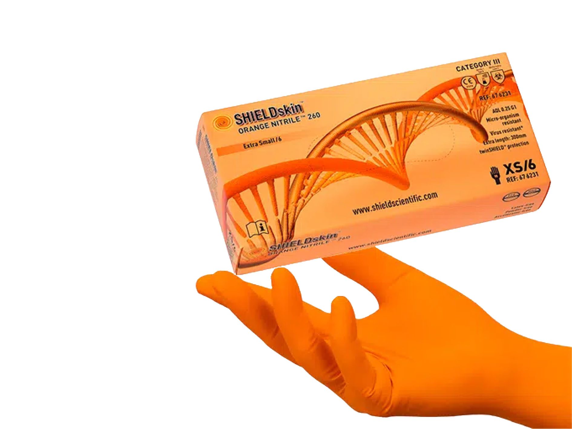 SHIELDskin™ ORANGE NITRILE™ 260 mm